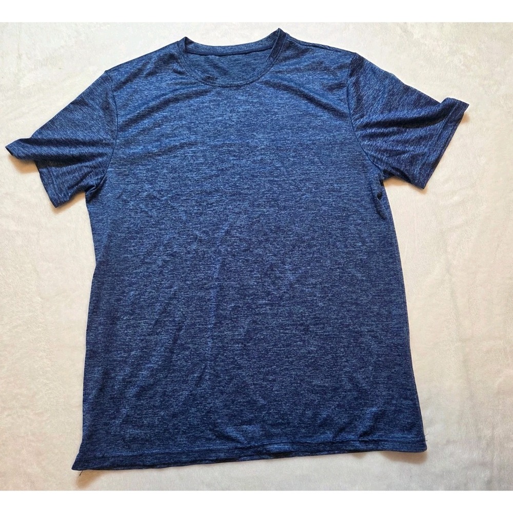 166 Galaxy Men's Blue Heather Performance Polo Shirt 14-16? Short Sleeve Stretch